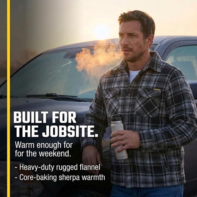 Sherpa Lined Flannel Jacket for Men