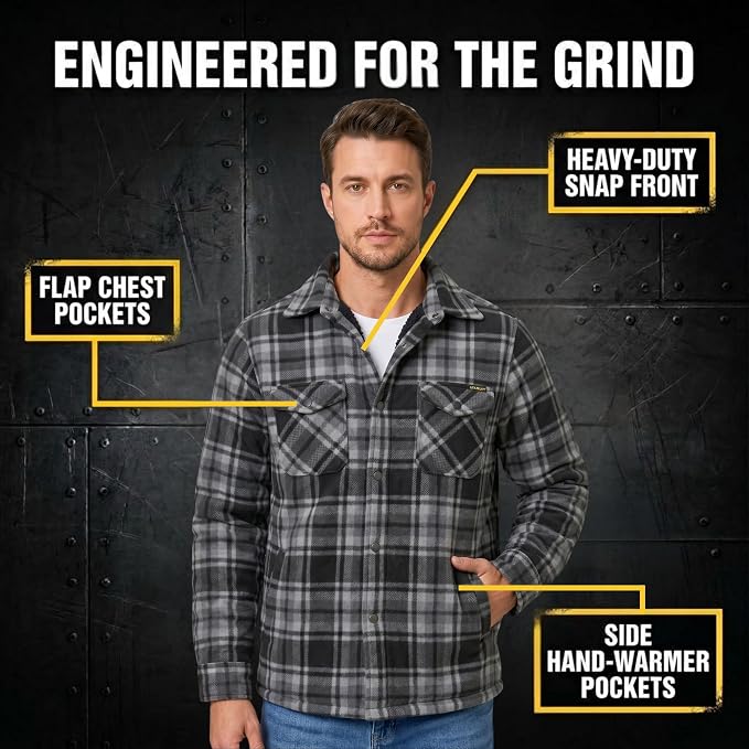 Sherpa Lined Flannel Jacket for Men