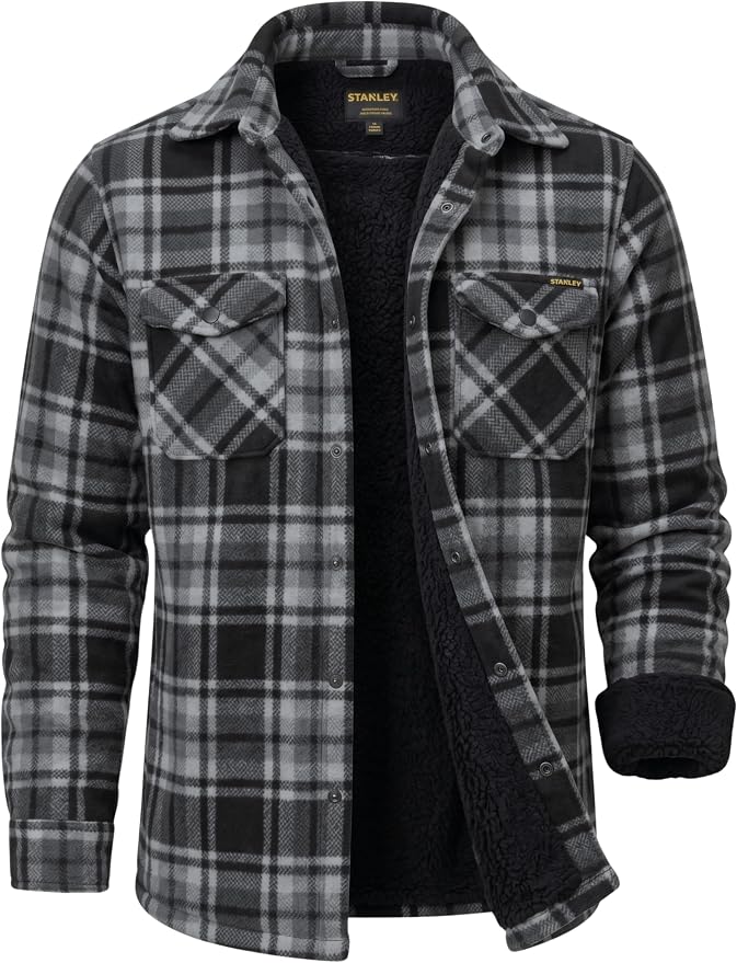 Sherpa Lined Flannel Jacket for Men