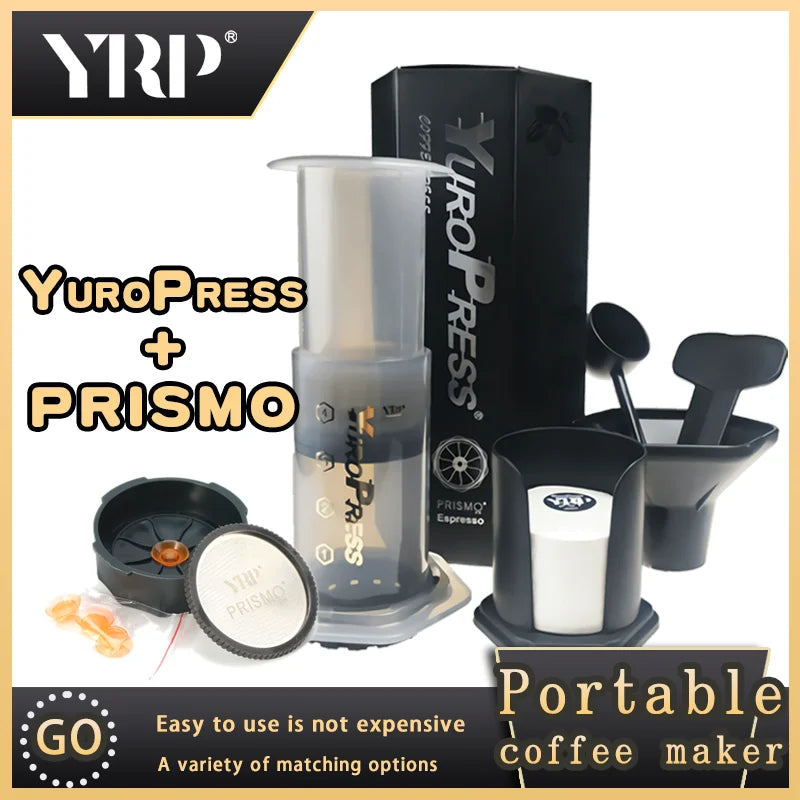 Black manual plastic press-style coffee maker with paper filters (view 7)