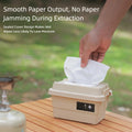 Plastic camp organizer in green, holding a roll of tissue and small seasoning bottles
