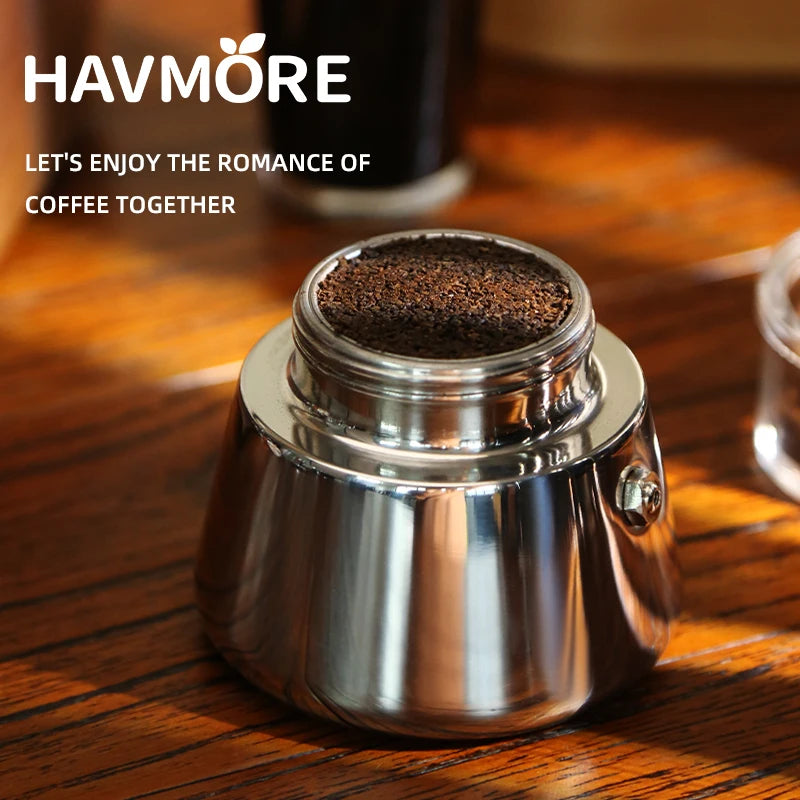 Aluminum French press coffee maker in a camp setting (view 4)