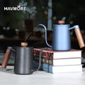 600ml stainless steel gooseneck kettle in black for camp coffee brewing
