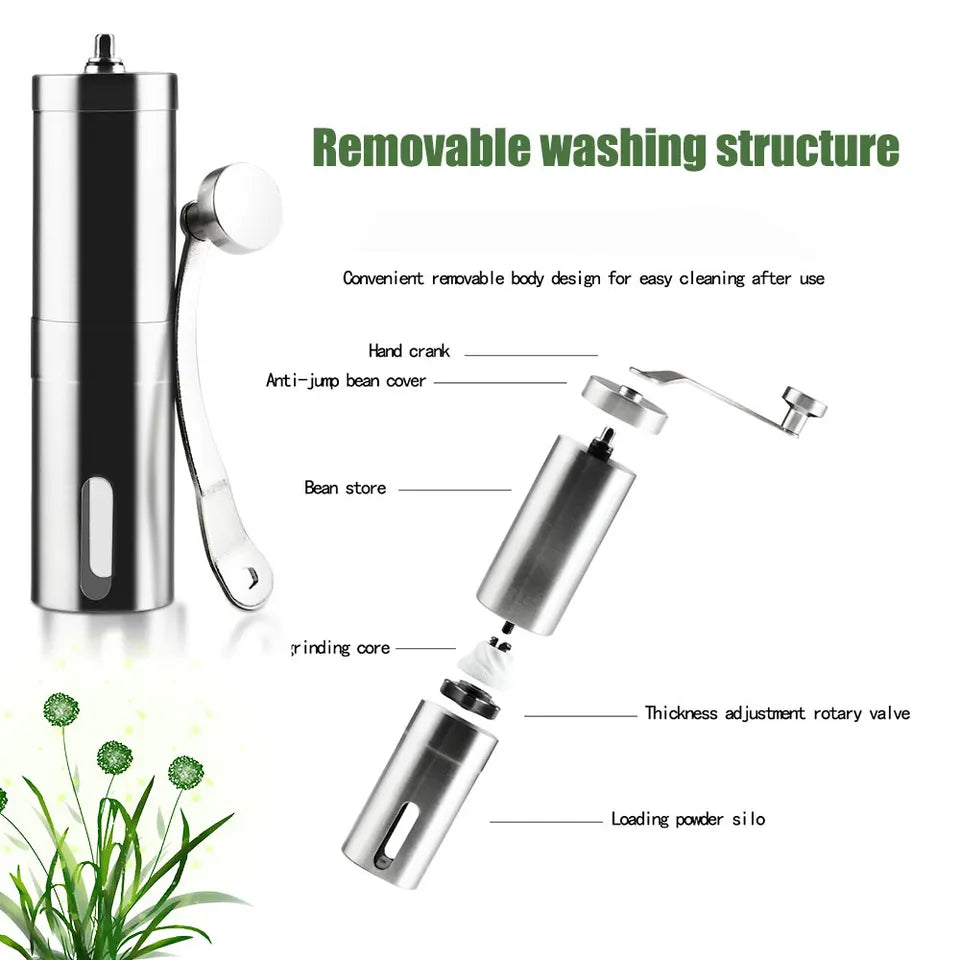 Portable press-style coffee maker, 300ml capacity, made from PP material, shown with optional hand g (view 5)