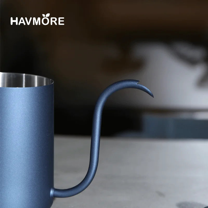 600ml stainless steel gooseneck kettle in black for camp coffee brewing (view 2)