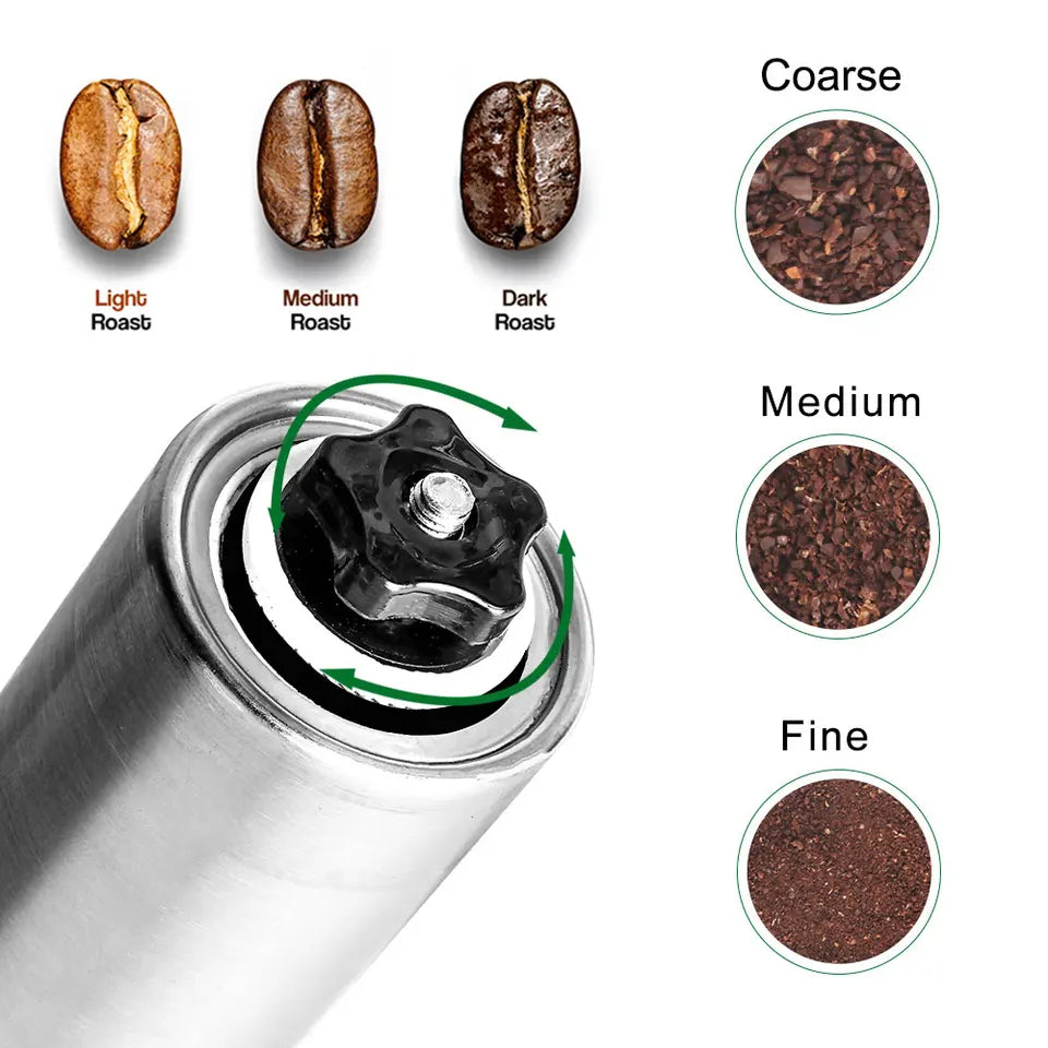 Portable press-style coffee maker, 300ml capacity, made from PP material, shown with optional hand g (view 6)