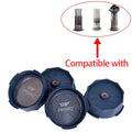 Round reusable PP coffee filter disc shown in black, white and red variants