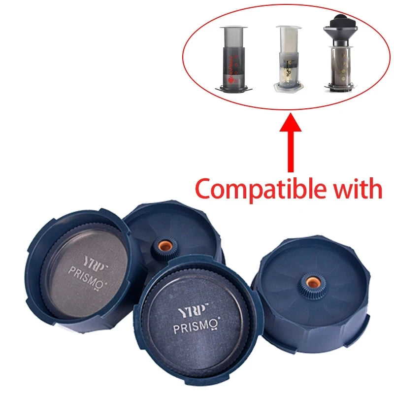 Round reusable PP coffee filter disc shown in black, white and red variants (view 7)