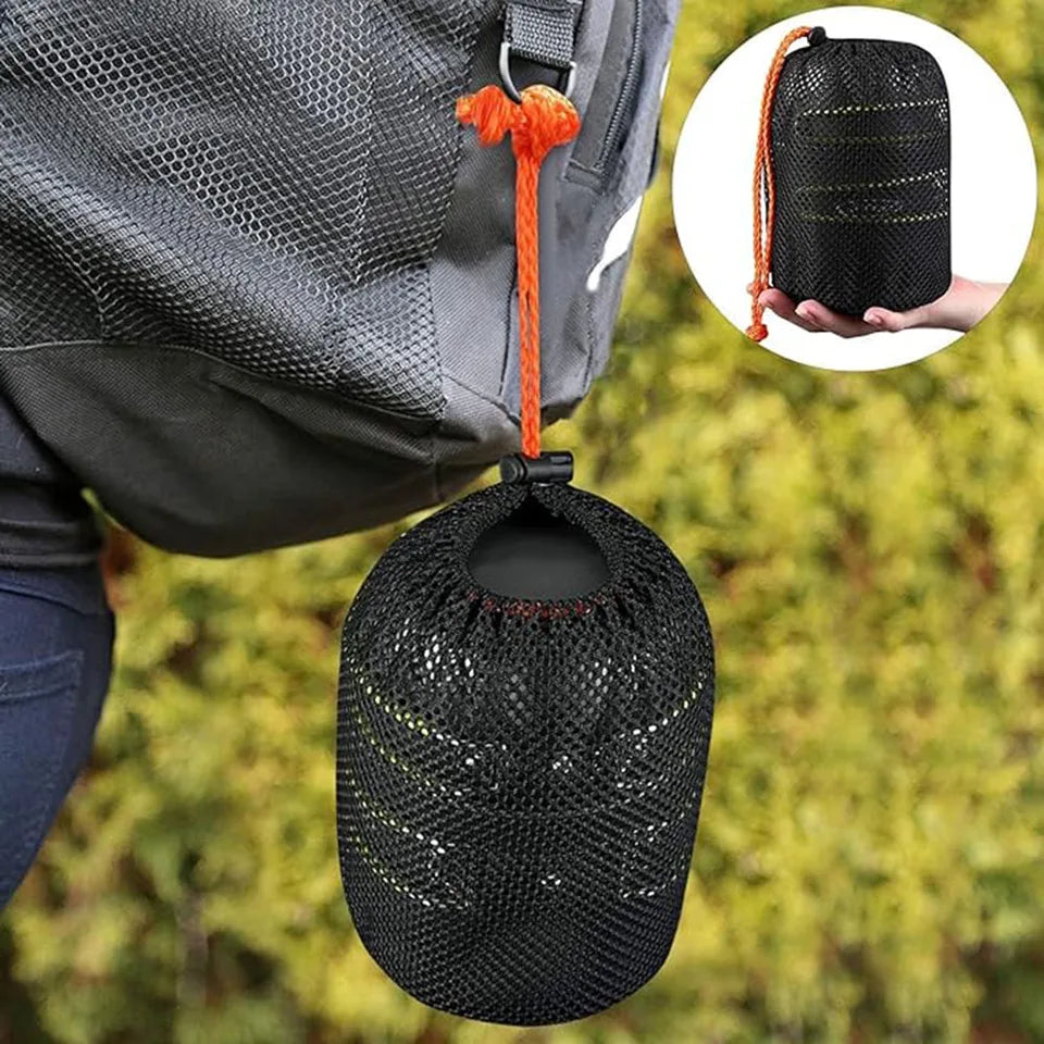 Ultralight camping cookware mess kit with pots, pans, and utensils for outdoor cooking (view 6)